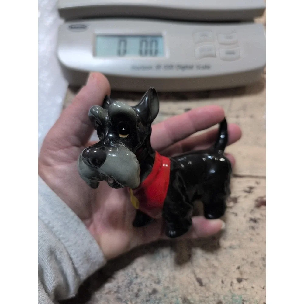 Vtg‎ Disney Japan Lady and the Tramp Jock Scottie Black Dog Ceramic Figurine